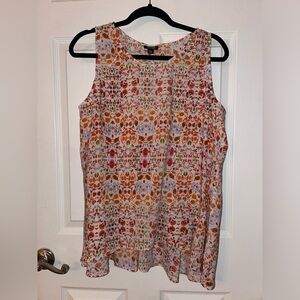 a.n.a Multicolor Patterned Sleeveless Leightweight Cotton Blouse XL